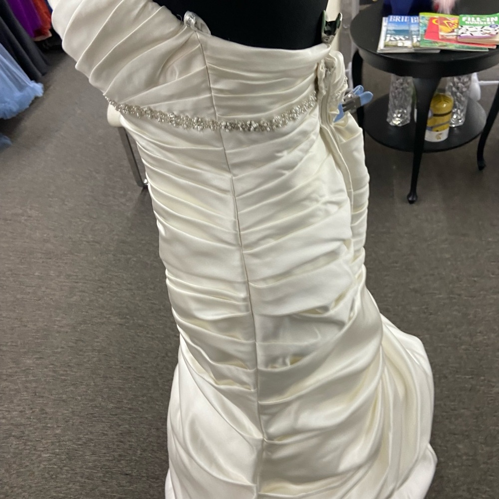 David's Bridal Elegant Cream Wedding Dress - Picture 9 of 16
